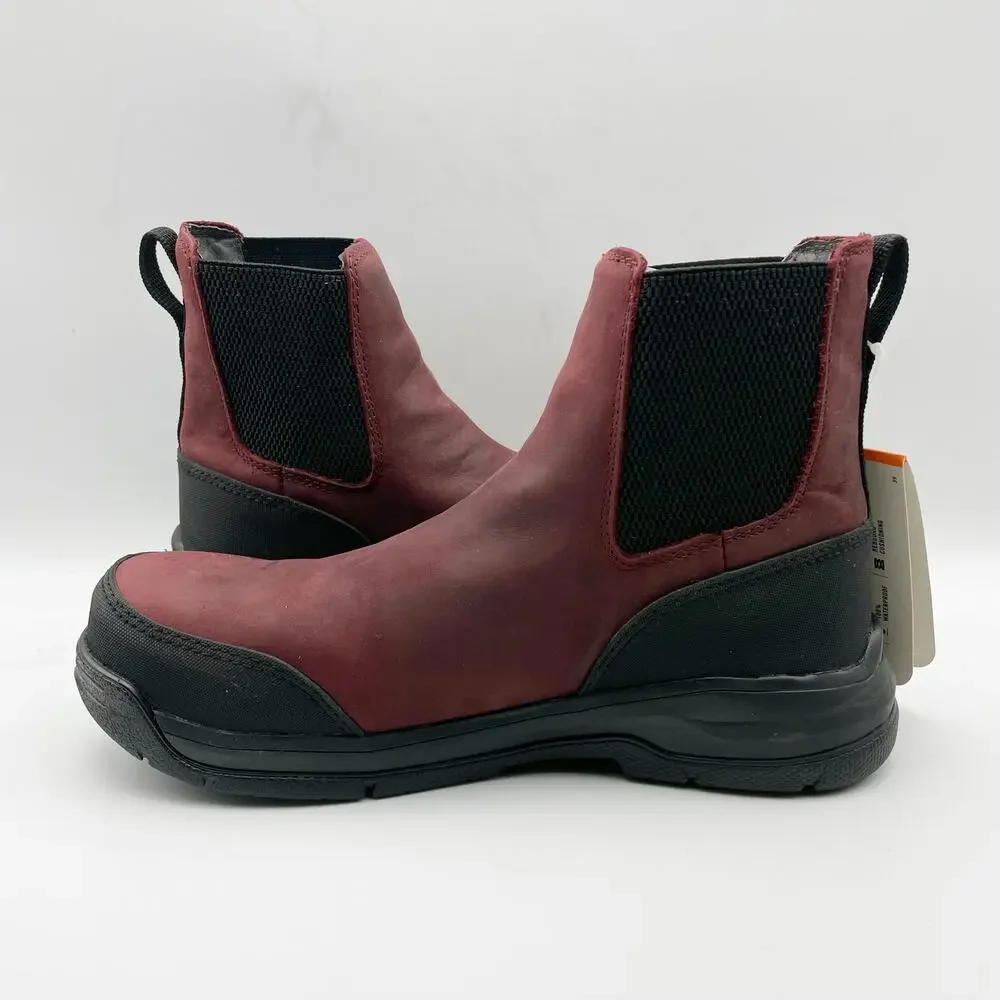 Bogs Womens Shale Leather Chelsea Composite Toe Boot US 9 EU 40 Purple EUC